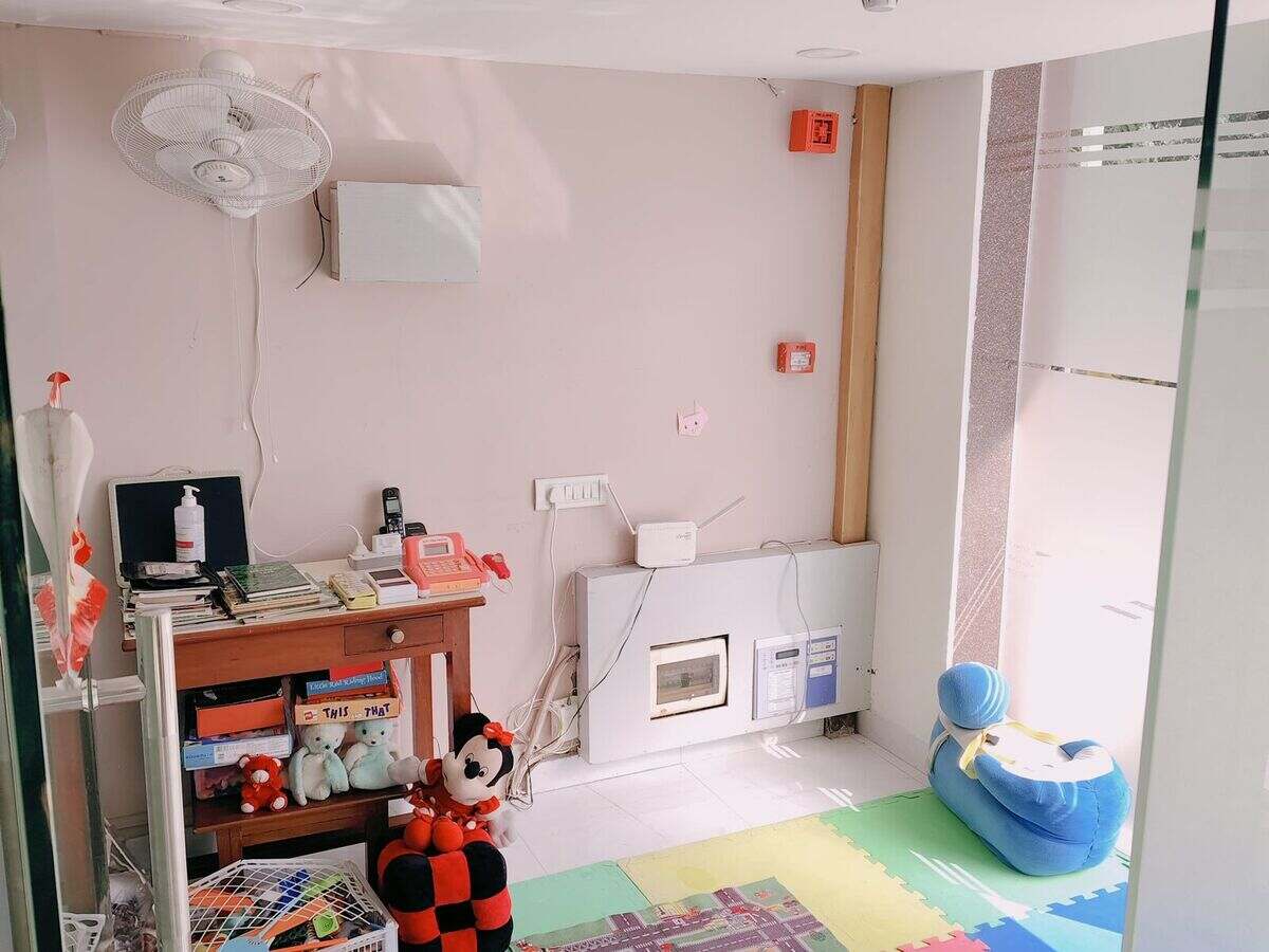 The children's play corner in the clinic waiting area