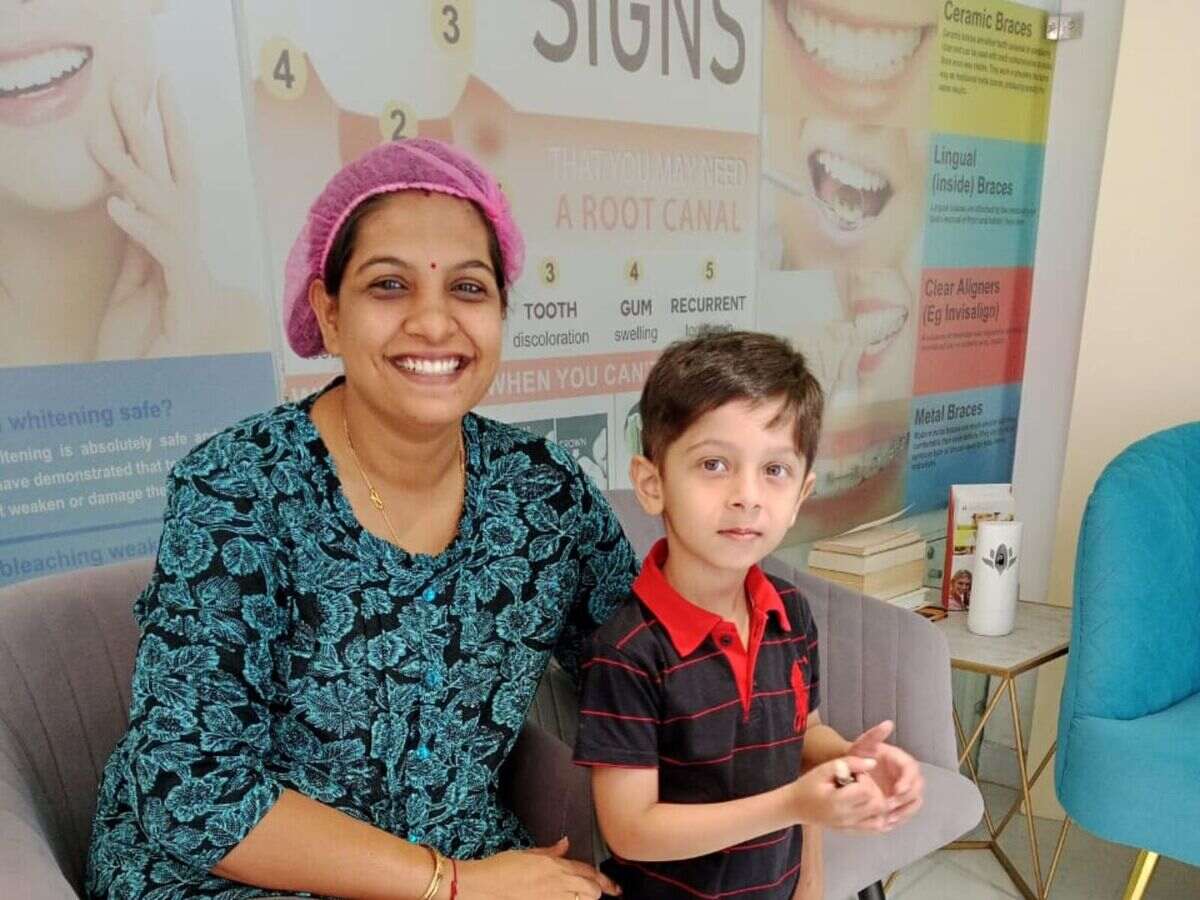 A mother and her son after a check-up at the clinic